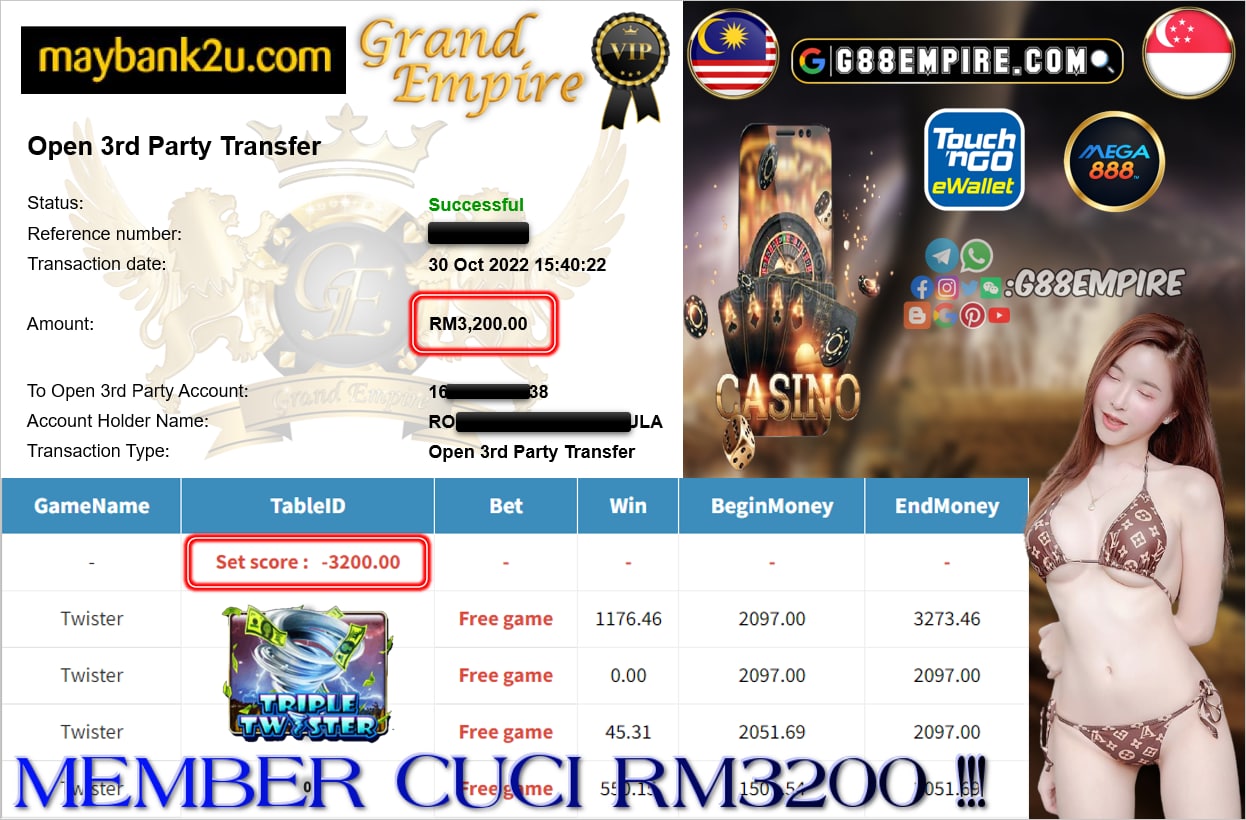 MEGA888 - TWISTER CUCI RM3200 !!