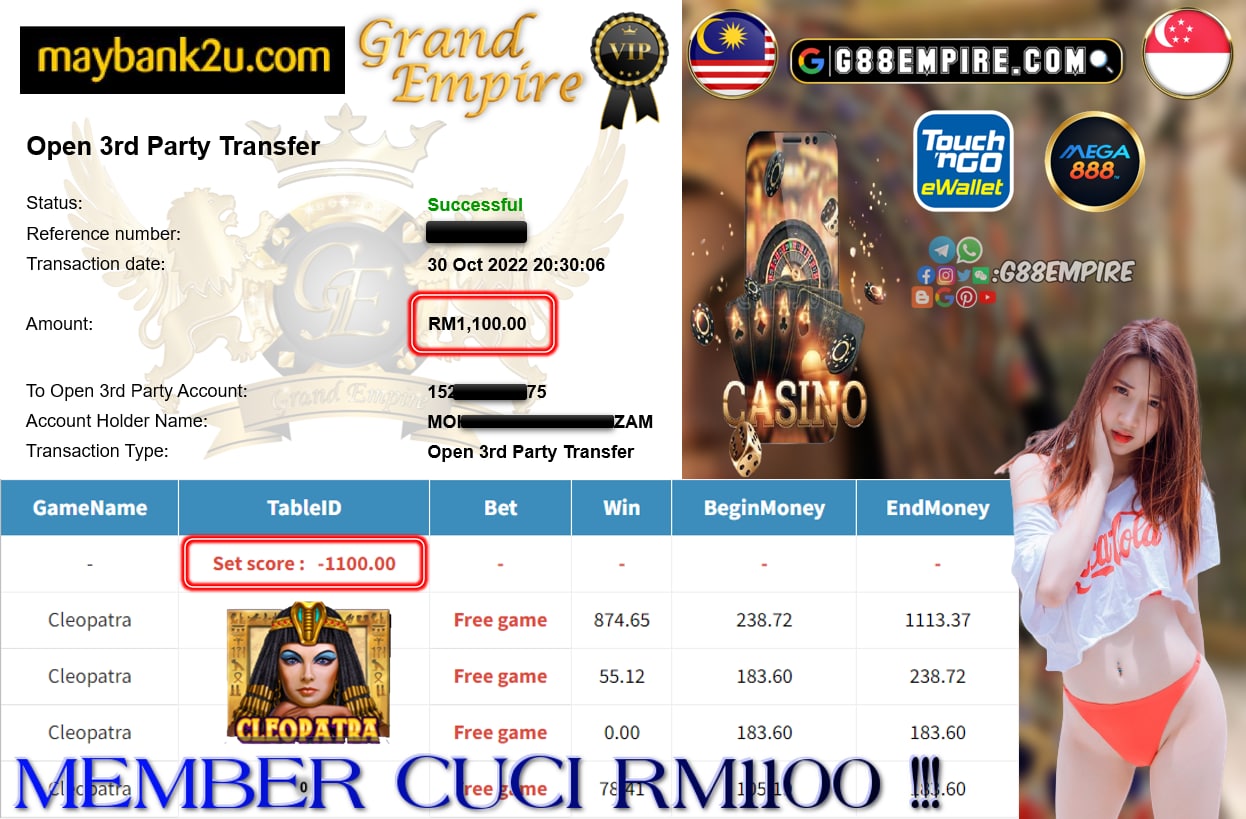 MEGA888 - CLEOPATRA CUCI RM1100 !!!