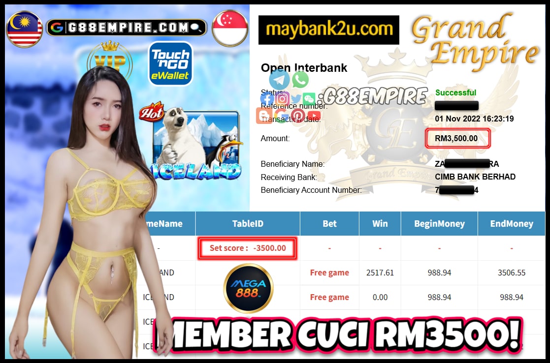 MEGA888 ICELAND CUCI RM3500!