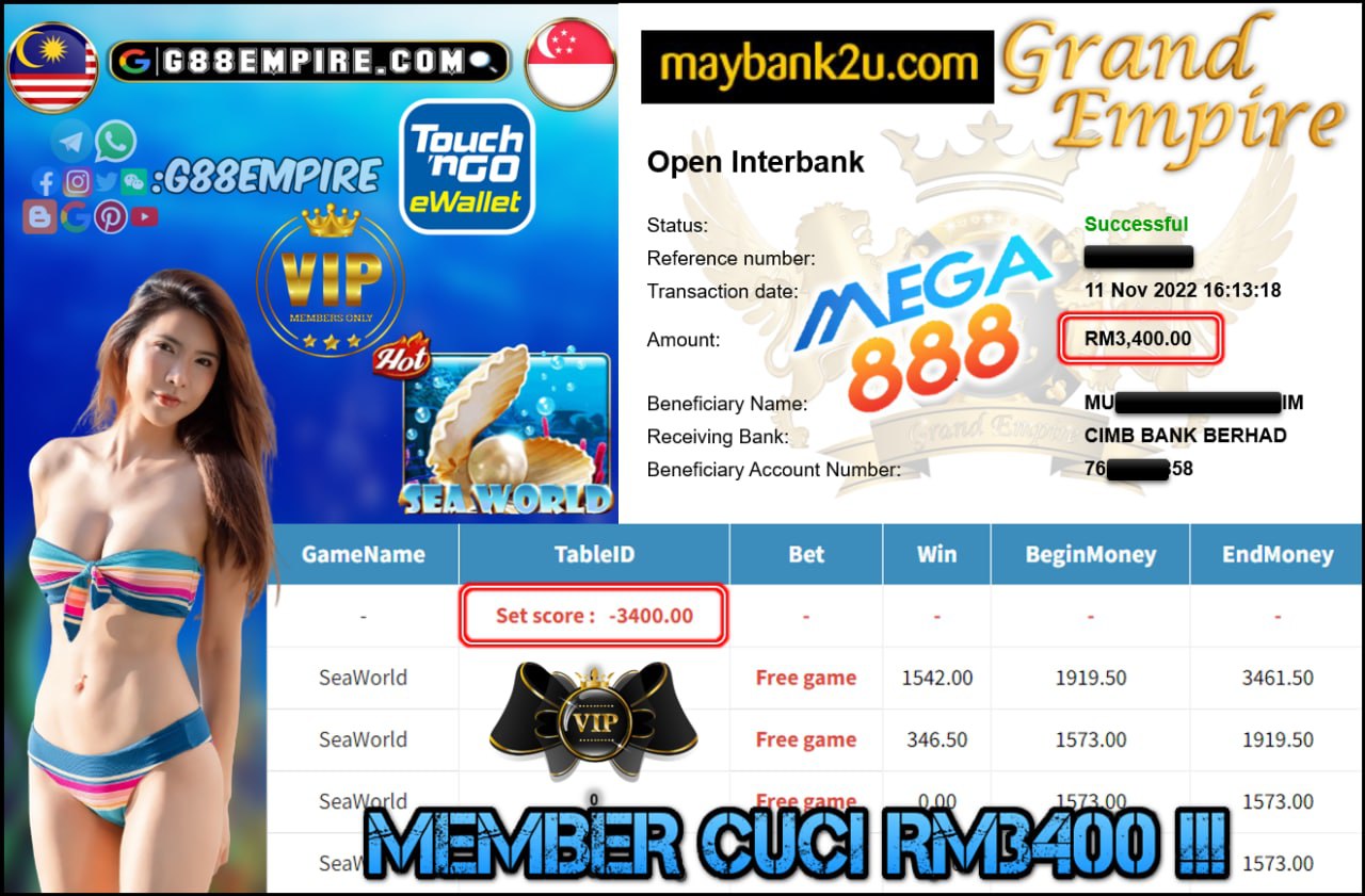 MEGA888 - SEAWORLD CUCI RM3,400