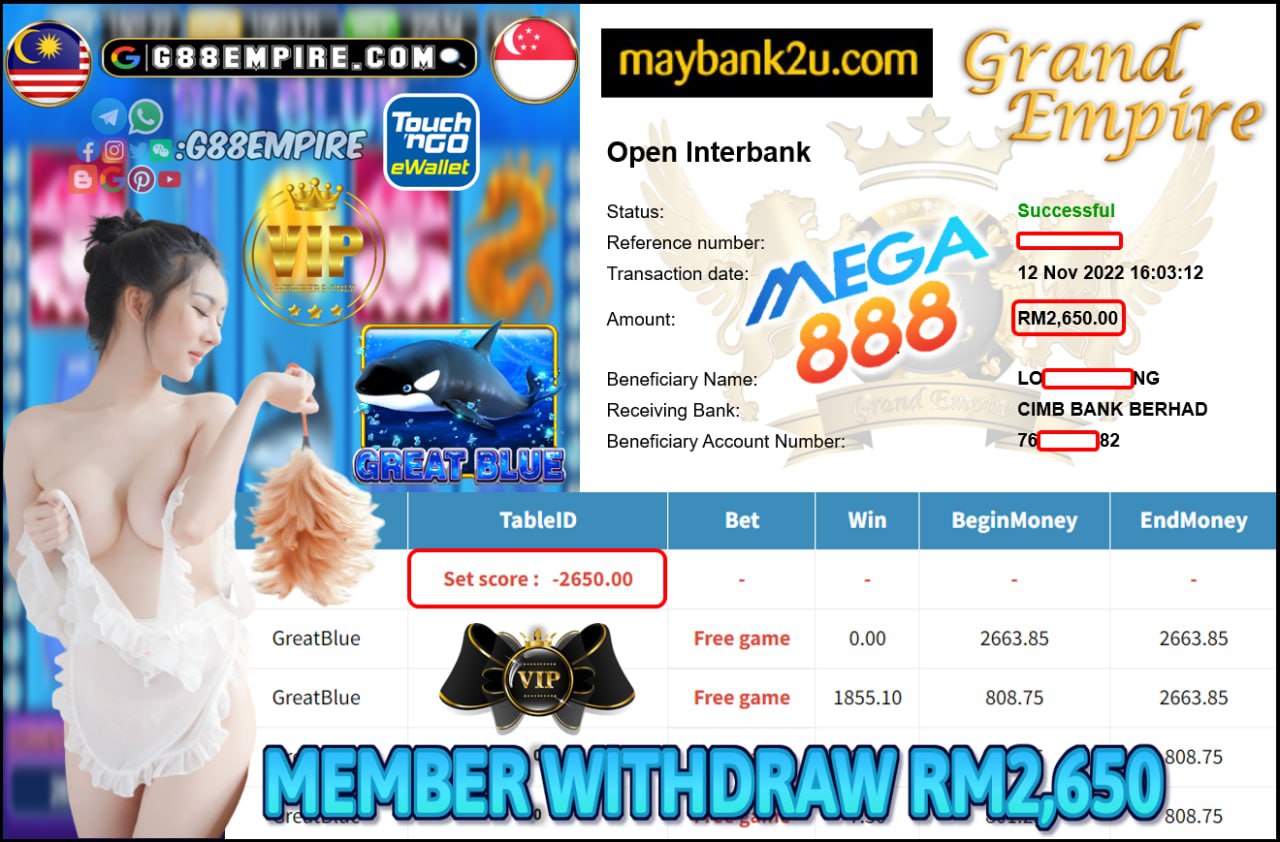 MEGA888 - GREATBLUE CUCI RM2,650