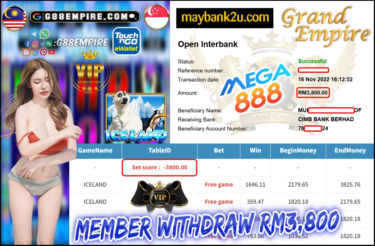 MEGA888 - ICELAND CUCI RM3,800