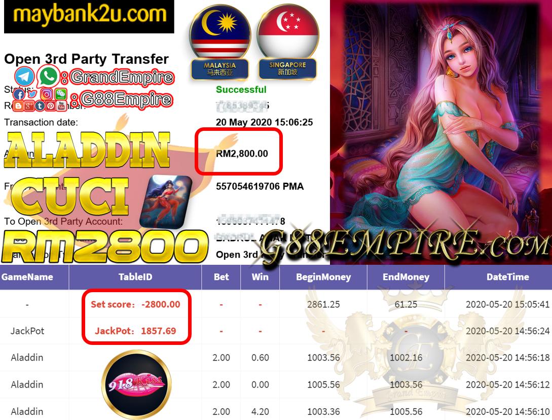 MEMBER MAIN ALADDIN CUCI RM2,800!!!