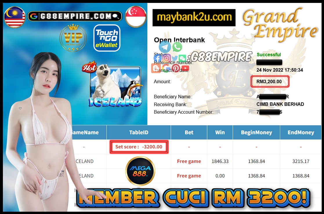 MEGA888 ICELAND CUCI RM3200!