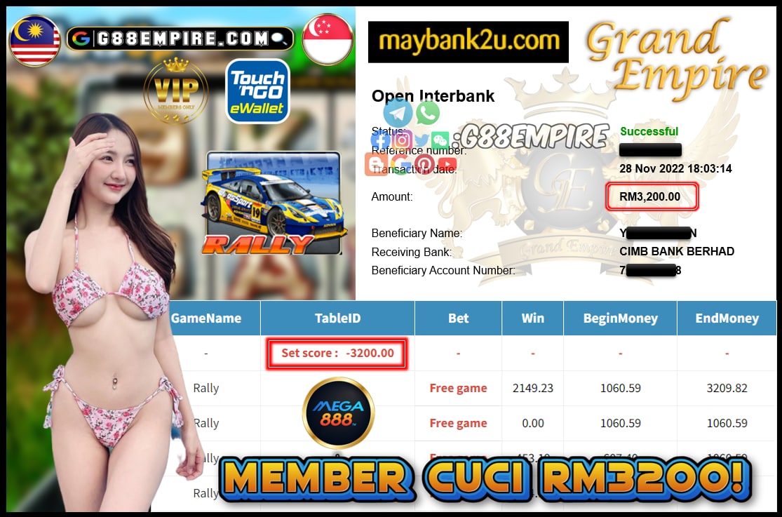 MEGA888 RALLY CUCI RM3200!