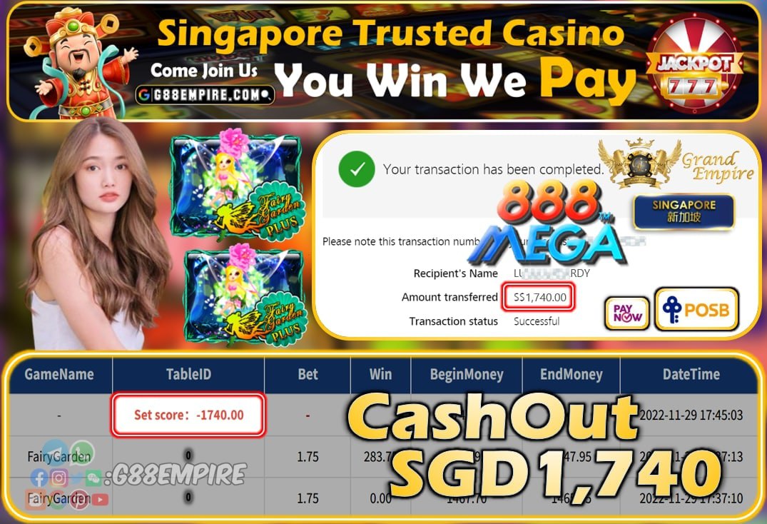 MEGA888 ~ FAIRYGARDEN CASHOUT SGD1740!!!