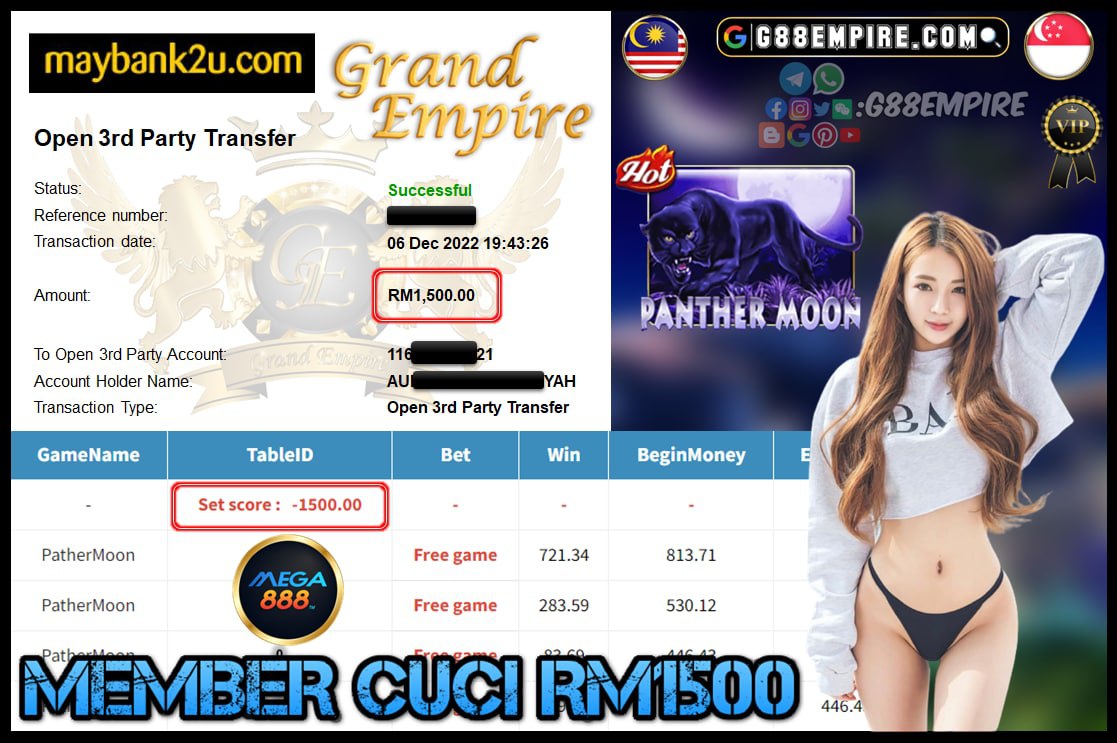 MEGA888 PANTHER MOON CUCI RM1,500