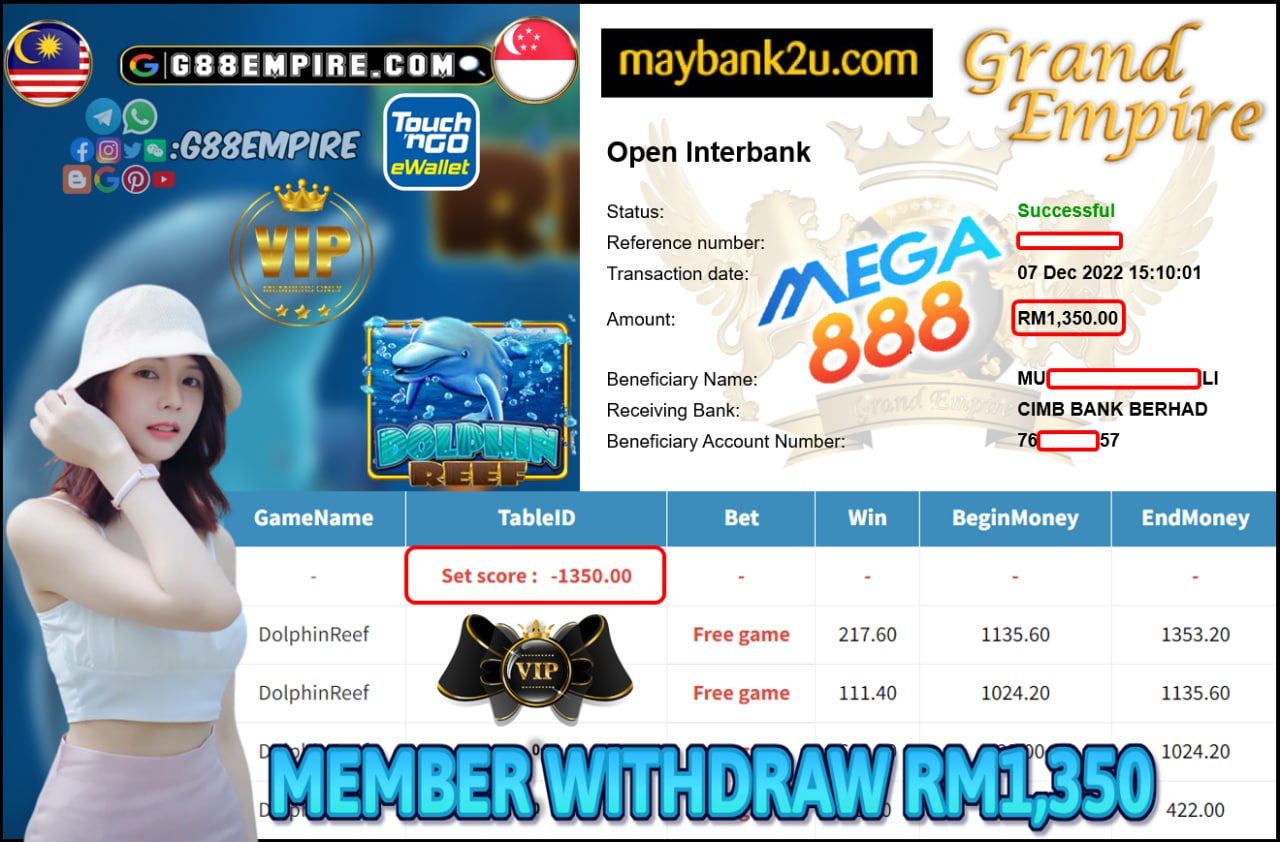 MEGA888 - DOLPHINREEF CUCI RM1,350