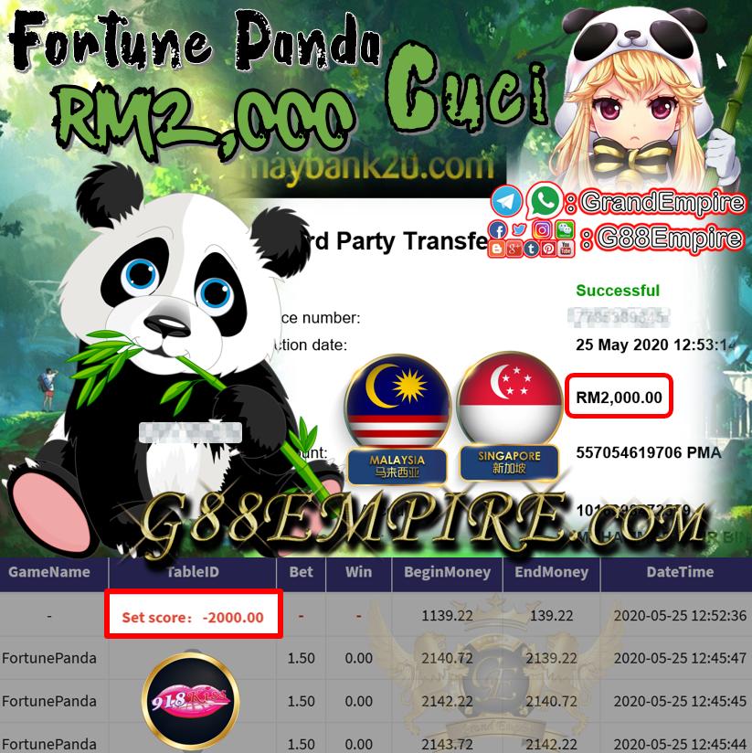 MEMBER MAIN FORTUNE PANDA CUCI RM2,000!!!