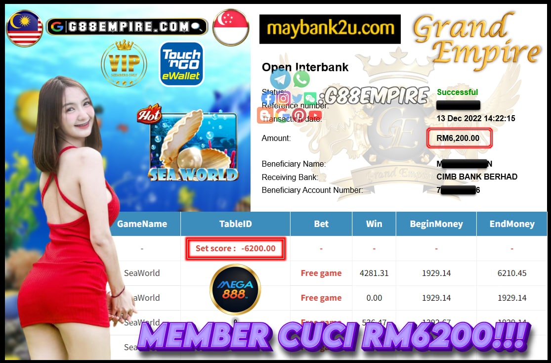 MEGA888 SEAWORLD CUCI RM6200!