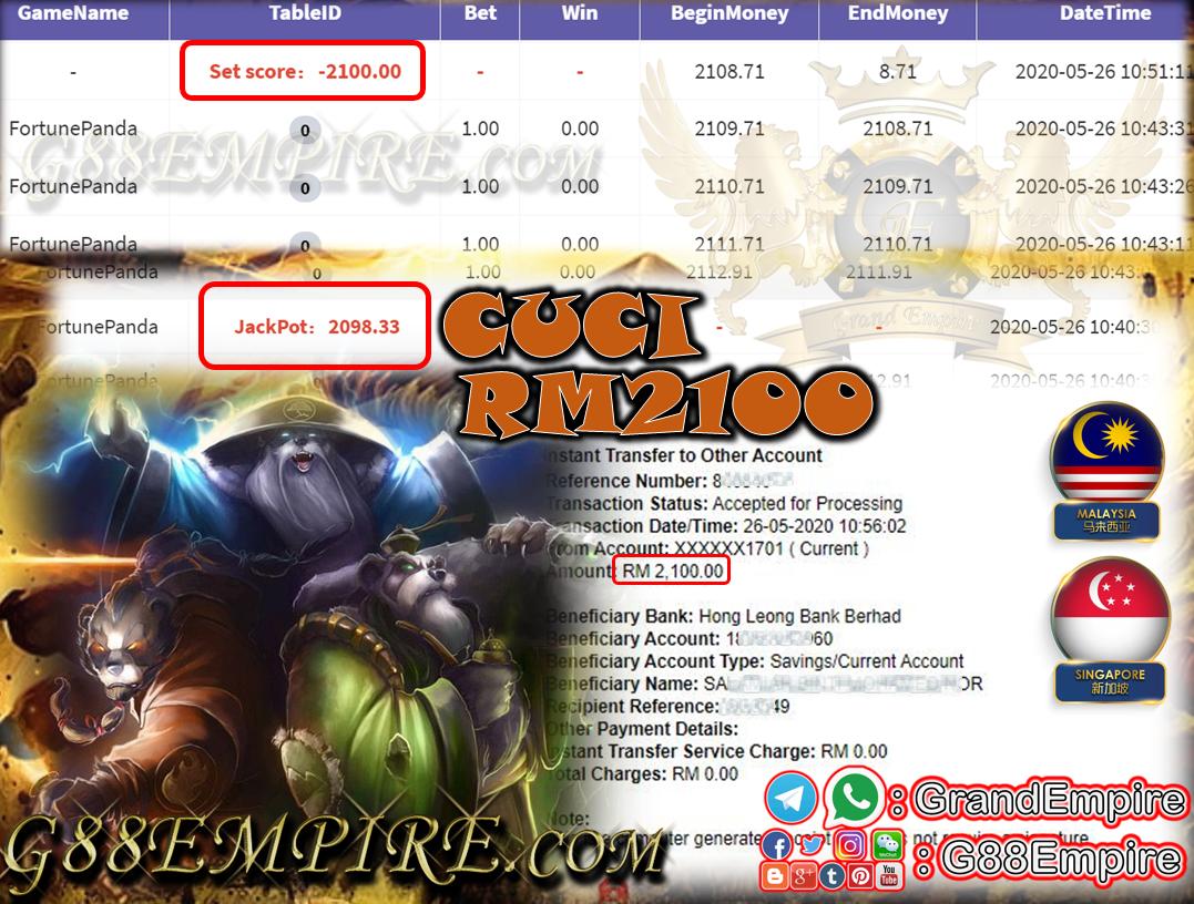 MEMBER MAIN FORTUNE PANDA CUCI RM2,100!!!