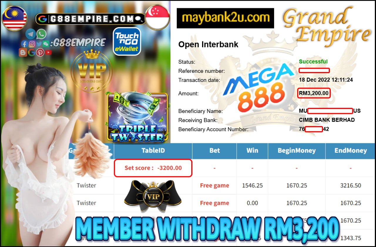 MEGA888 - TWISTER CUCI RM3,200