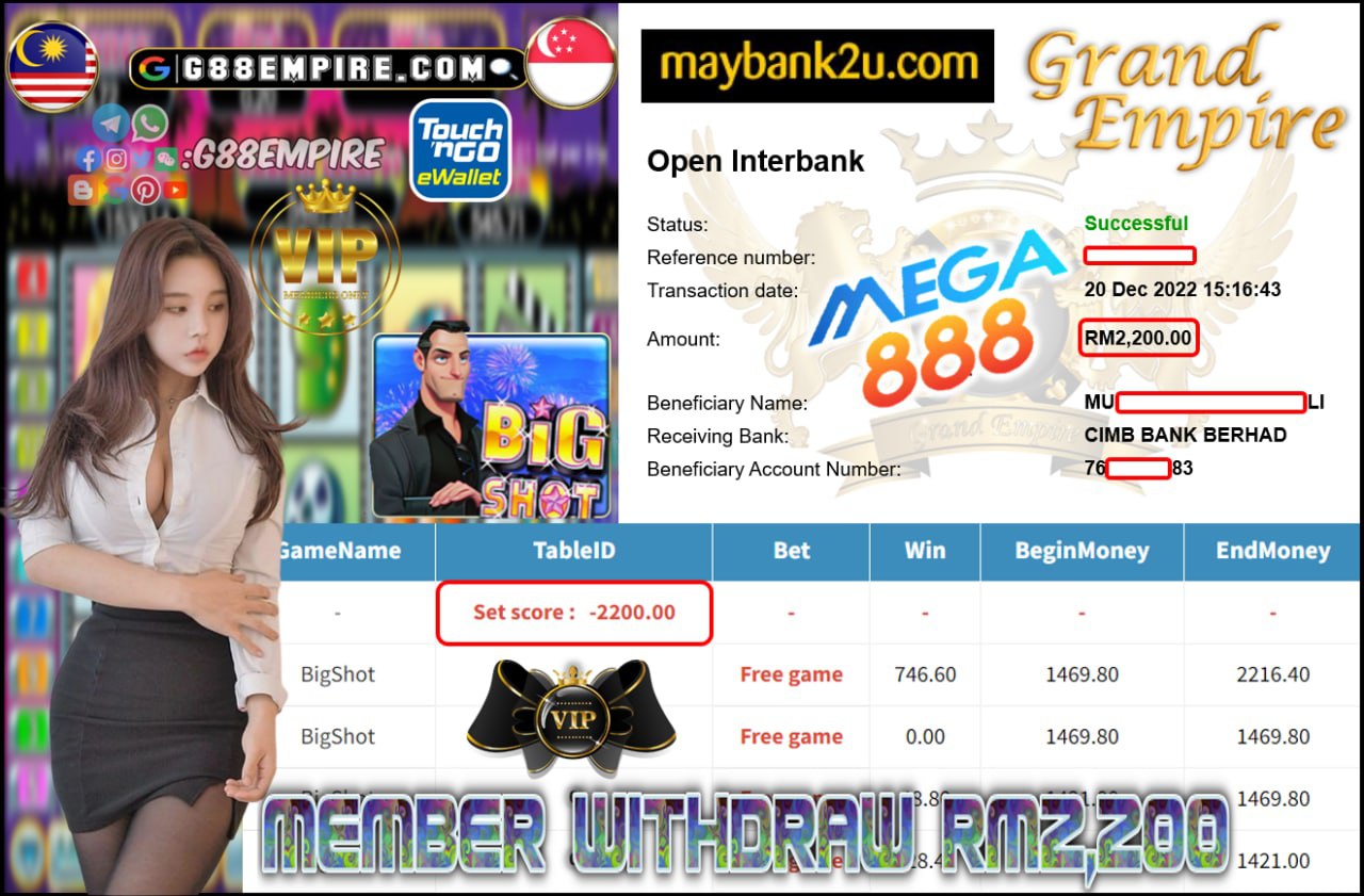 MEGA888 - BIGSHOT CUCI RM2,200