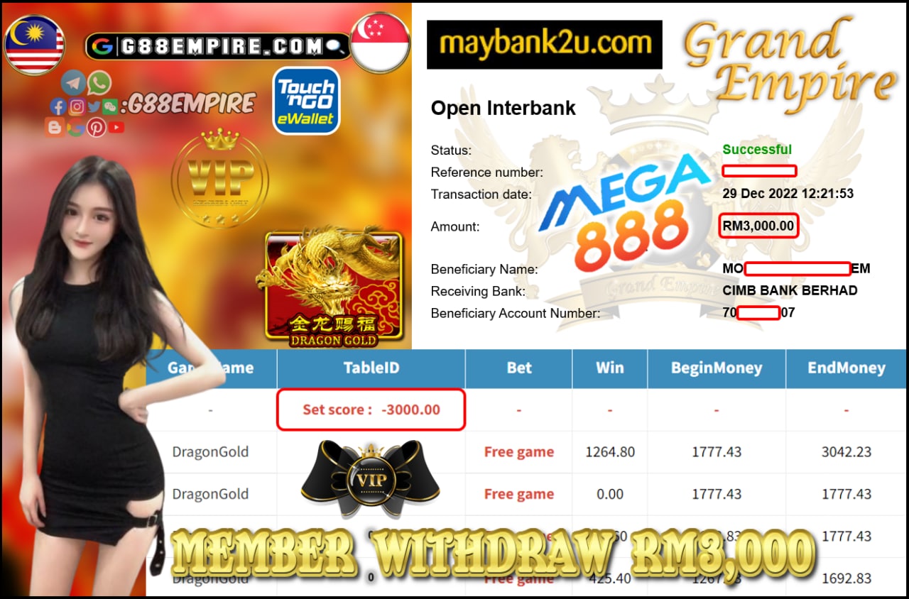 MEGA888 - DRAGONGOLD CUCI RM3,000