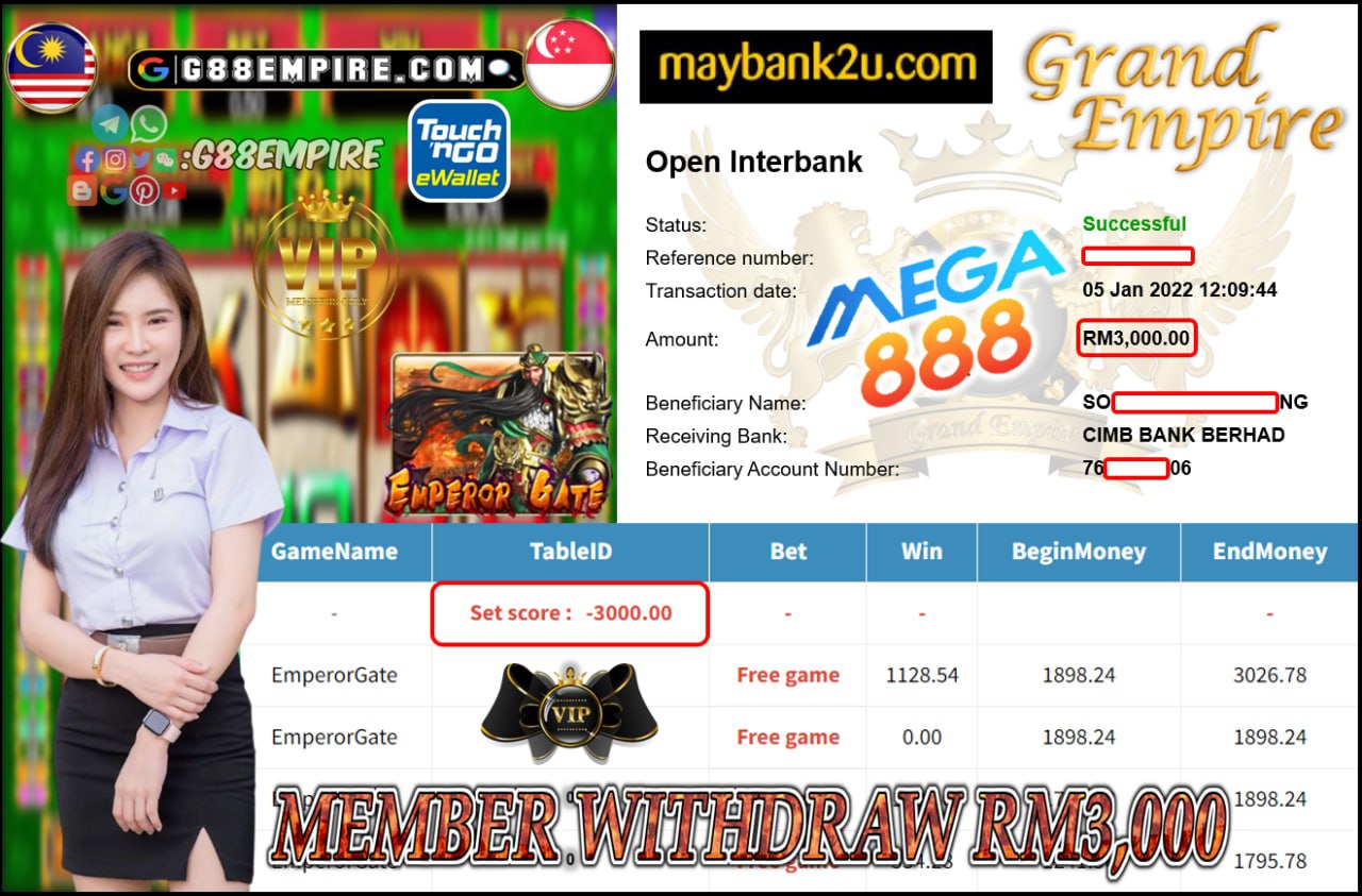 MEGA888 - EMPERORGATE CUCI RM3,000