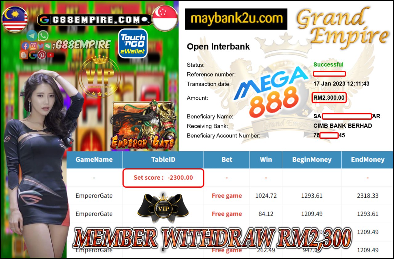 MEGA888 - EMPERORGATE CUCI RM2,300