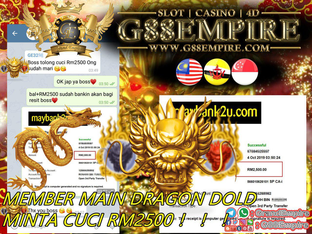 MAIN DRAGON GOLD MINTA CUCI RM2500 !! 