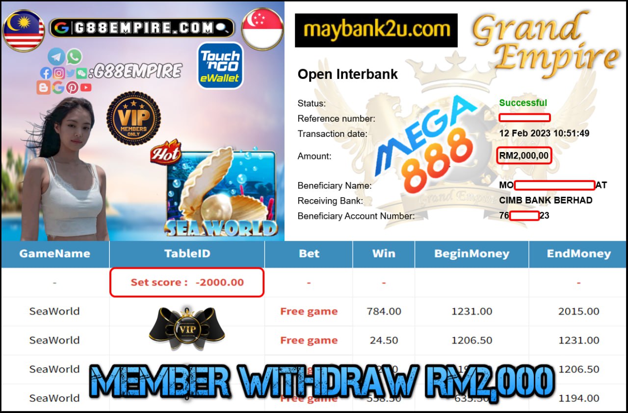 MEGA888 - SEAWORLD CUCI RM2,000