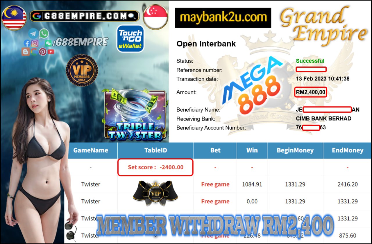 MEGA888 - TWISTER CUCI RM2,400