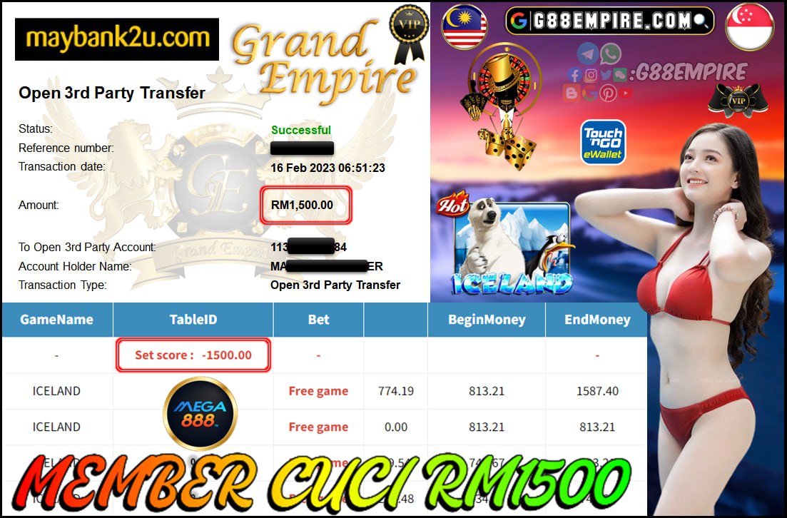 MEGA888 ICELAND CUCI RM1,500 !!!!