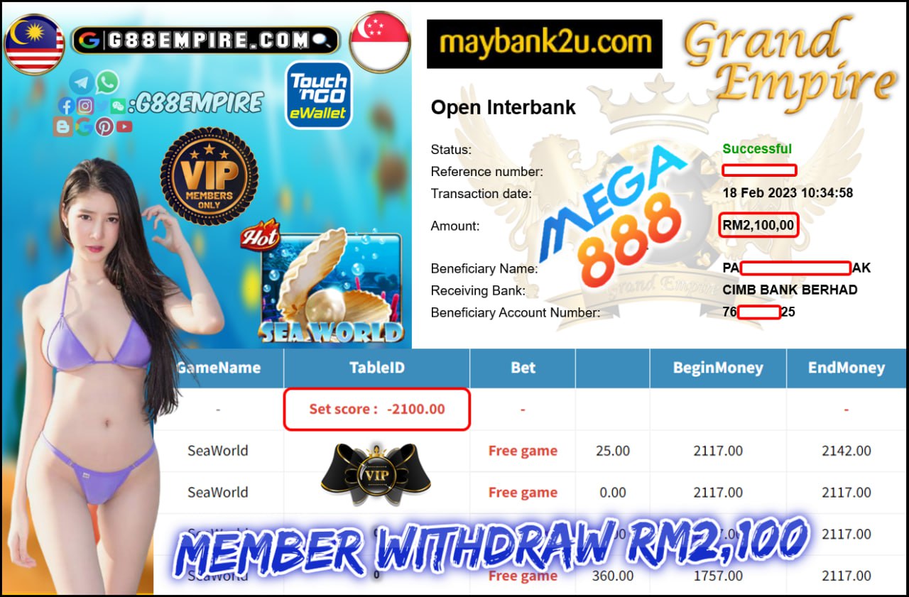 MEGA888 - SEAWORLD CUCI RM2,100