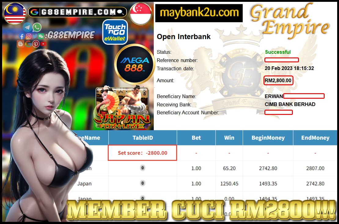 MEGA888 JAPAN CUCI RM2,800