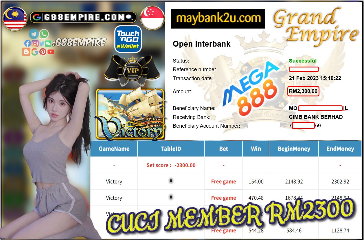 MEGA888 - VICTORY CUCI RM2300!!!