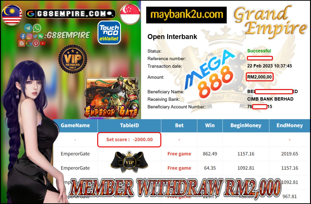 MEGA888 - EMPERORGATE CUCI RM2,000