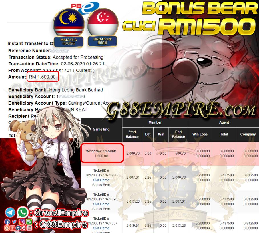 MEMBER MAIN BONUS BEARS CUCI RM1,500!!!