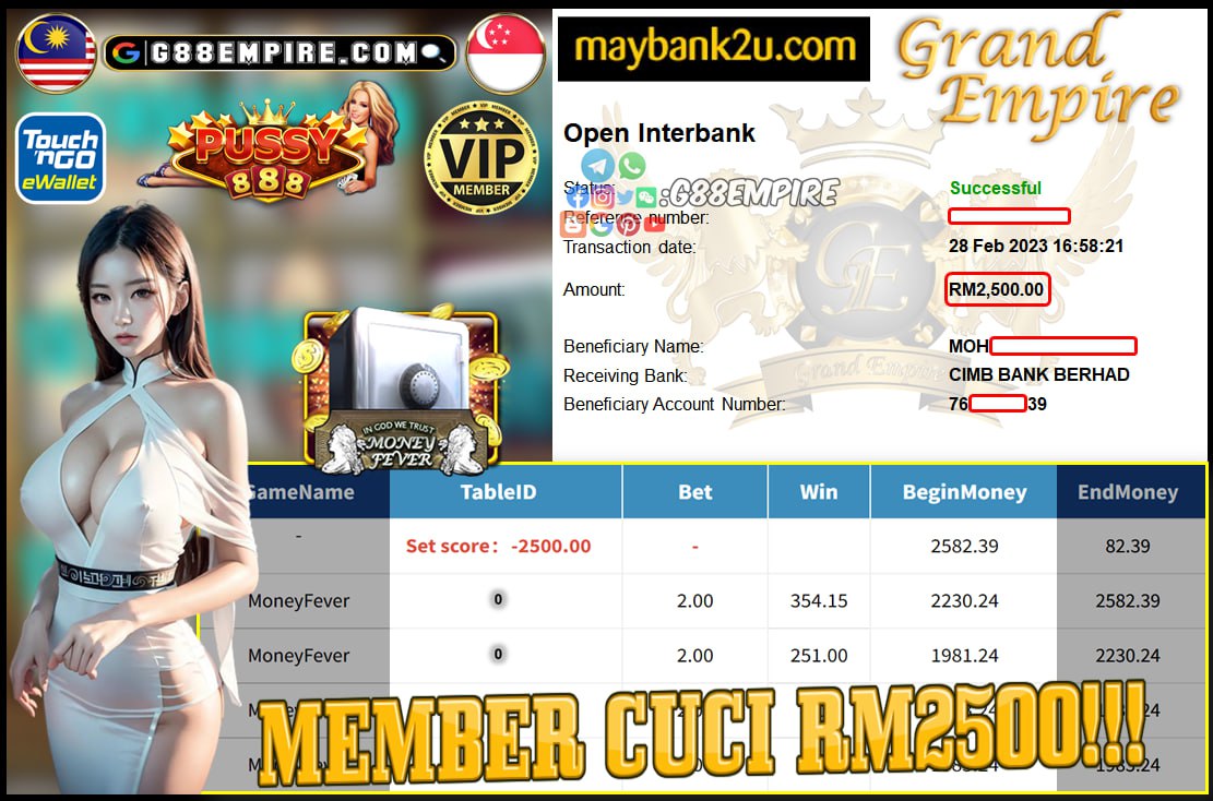 PUSSY888-MONEY FEVER CUCI RM2,500
