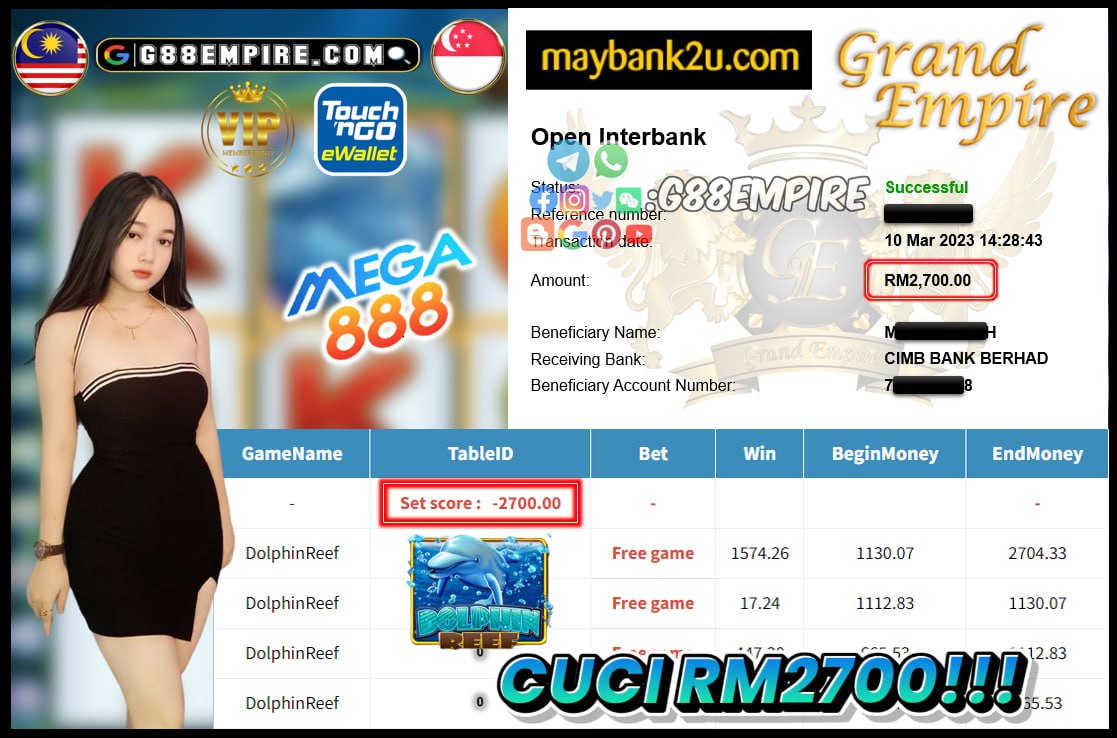 MEGA888 DOLPHINREEF CUCI RM2700!!!