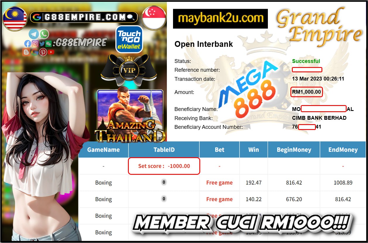 MEGA888 BOXING CUCI RM1000!!!