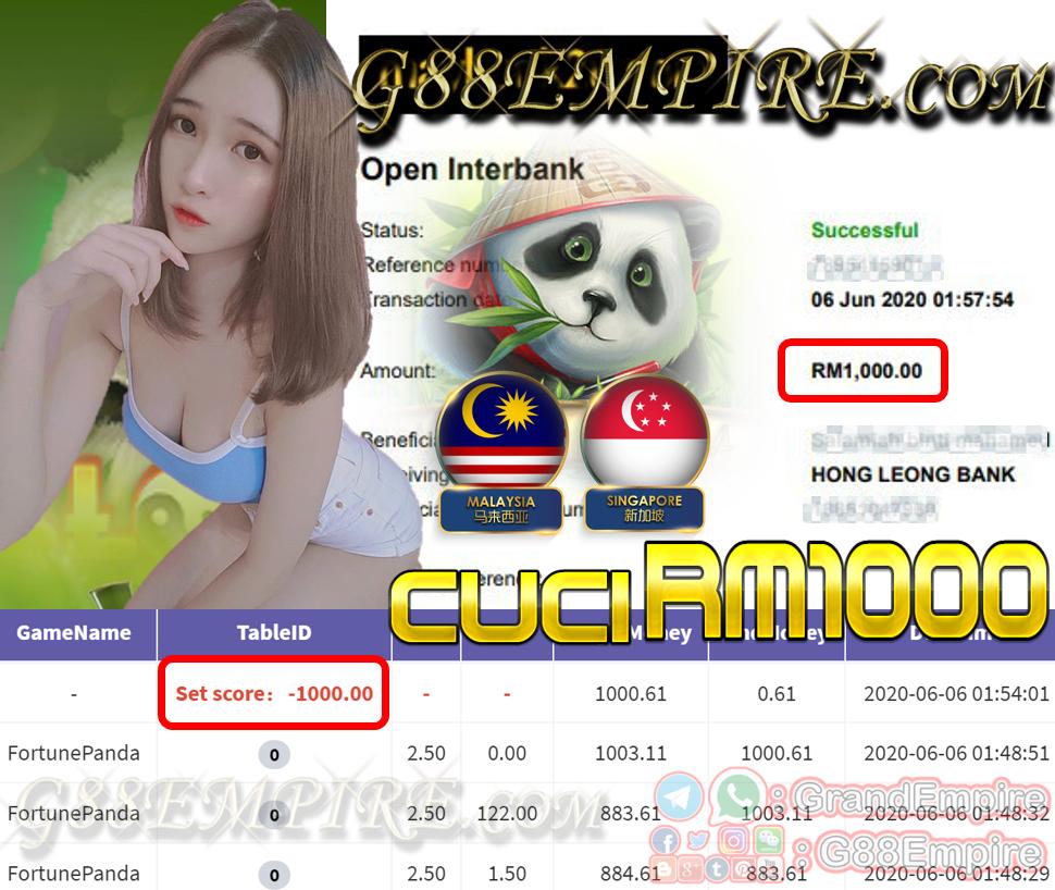 MEMBER MAIN FORTUNE PANDA CUCI RM1,000!!!