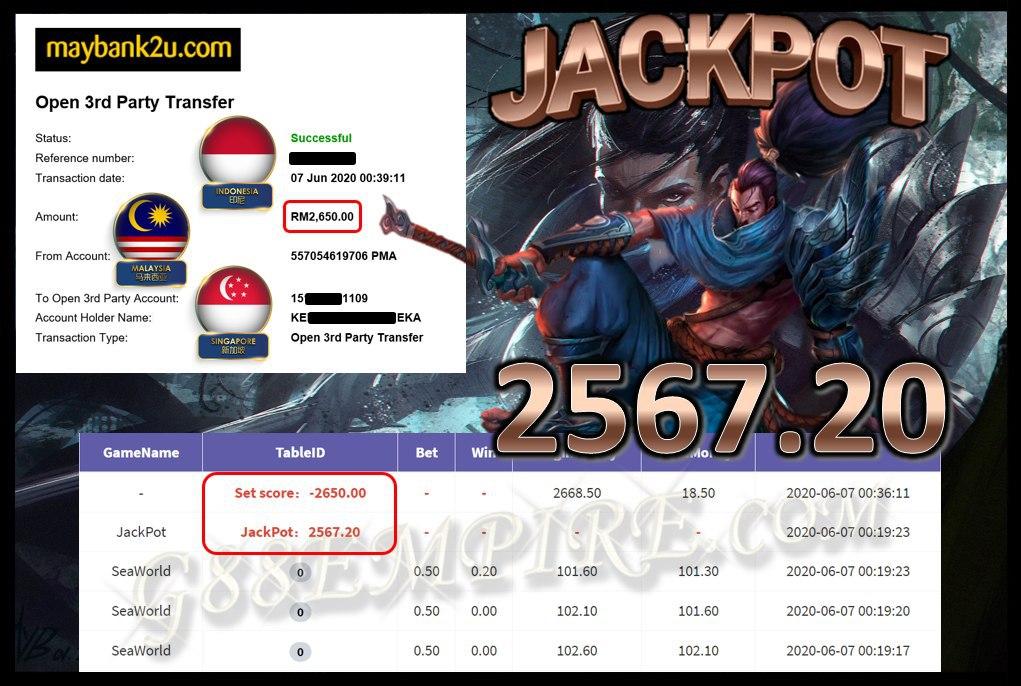 JACKPOT 2567.20 MINTA CUCI RM 2650!!!