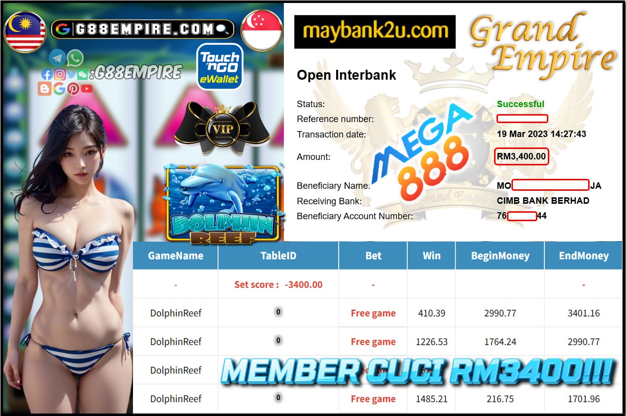 MEGA888 DOLPHINREEF CUCI RM3400!!!