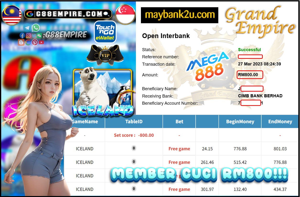 MEGA888 ICELAND CUCI RM800!!!