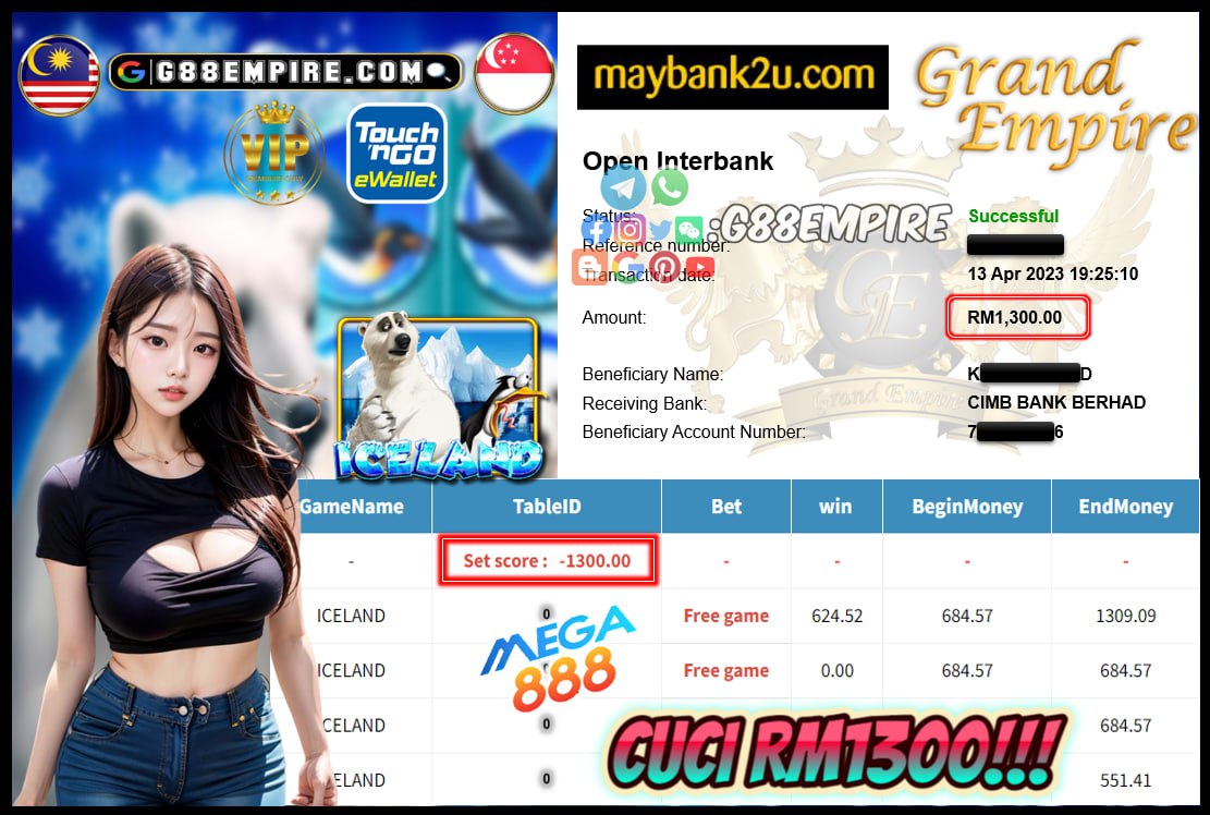 MEGA888 ICELAND CUCI RM1300!!!