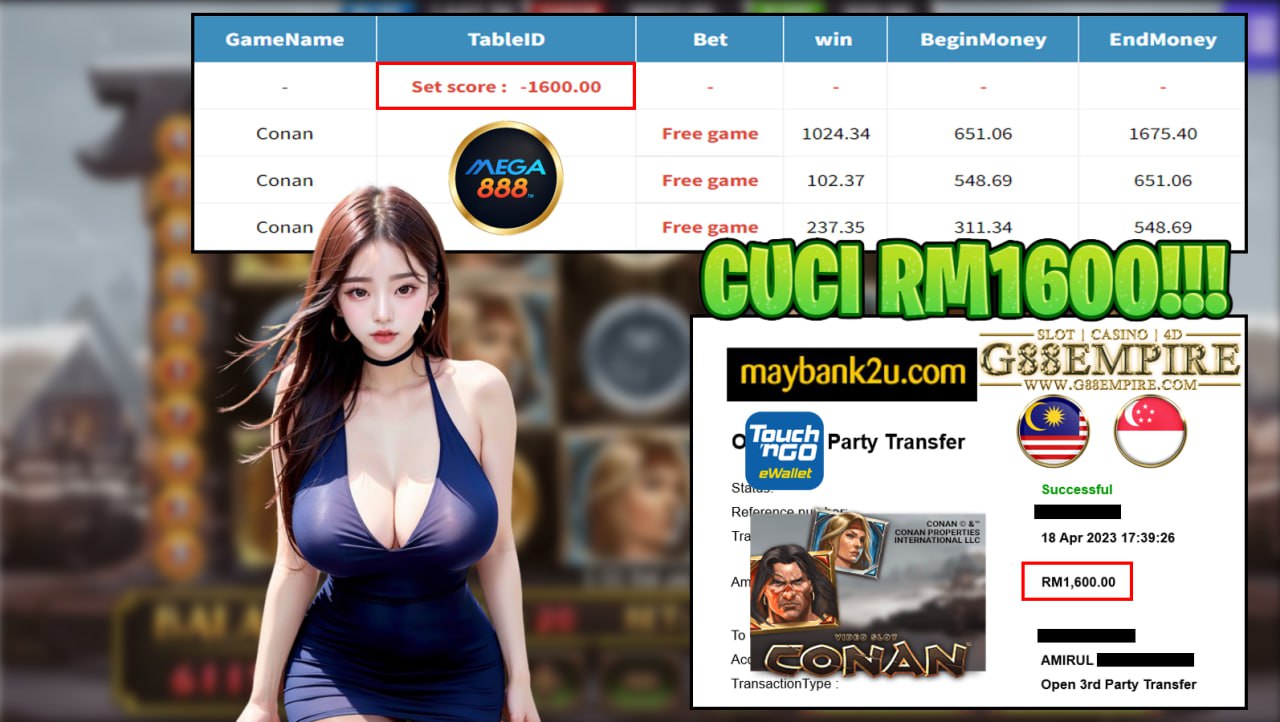 MEGA888 CONAN CUCI RM1600!!!