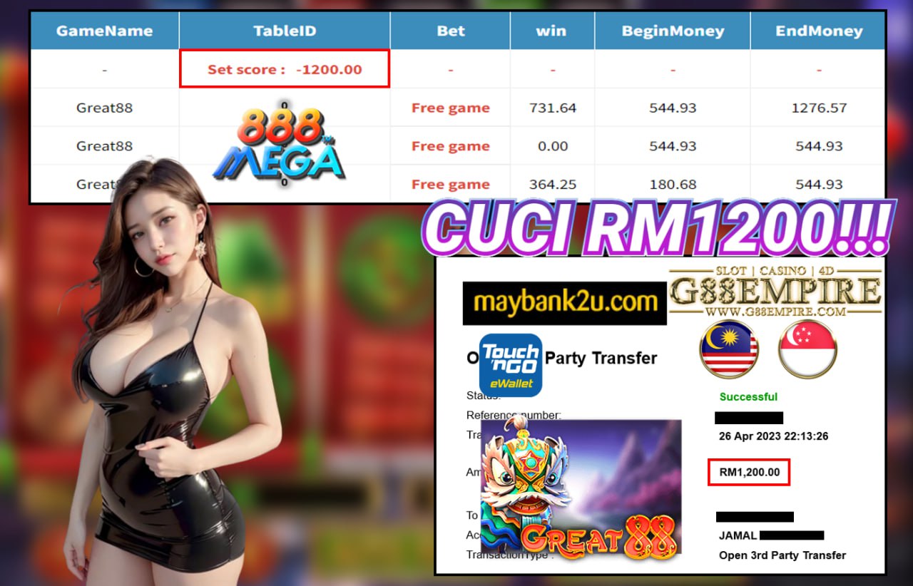 MEGA888 GREAT88 CUCI RM1200!!!