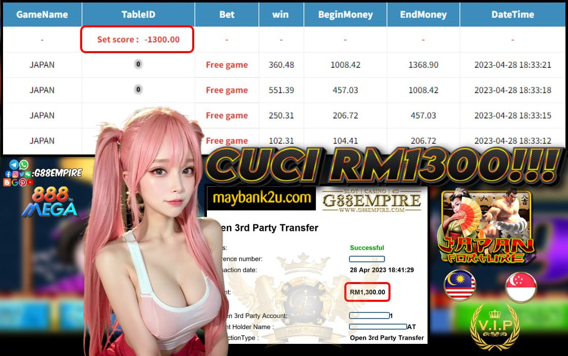 MEGA888 JAPAN CUCI RM1300!!!