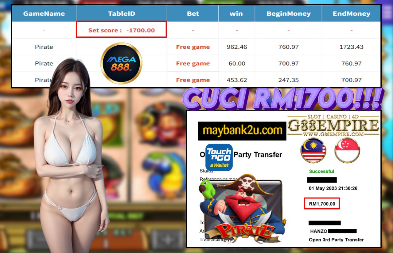 MEGA888 PIRATE CUCI RM1700!!!