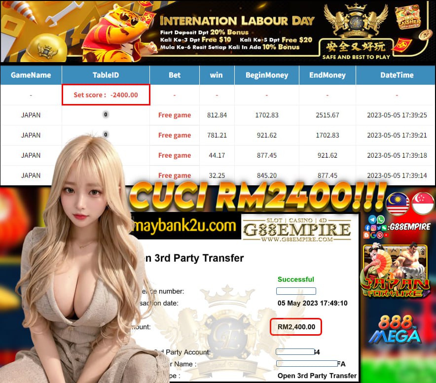 MEGA888 JAPAN CUCI RM2400!!!