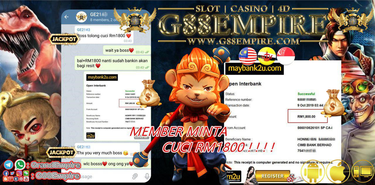 MEMBER MAIN WUKONG MINTA CUCI RM1800 !!