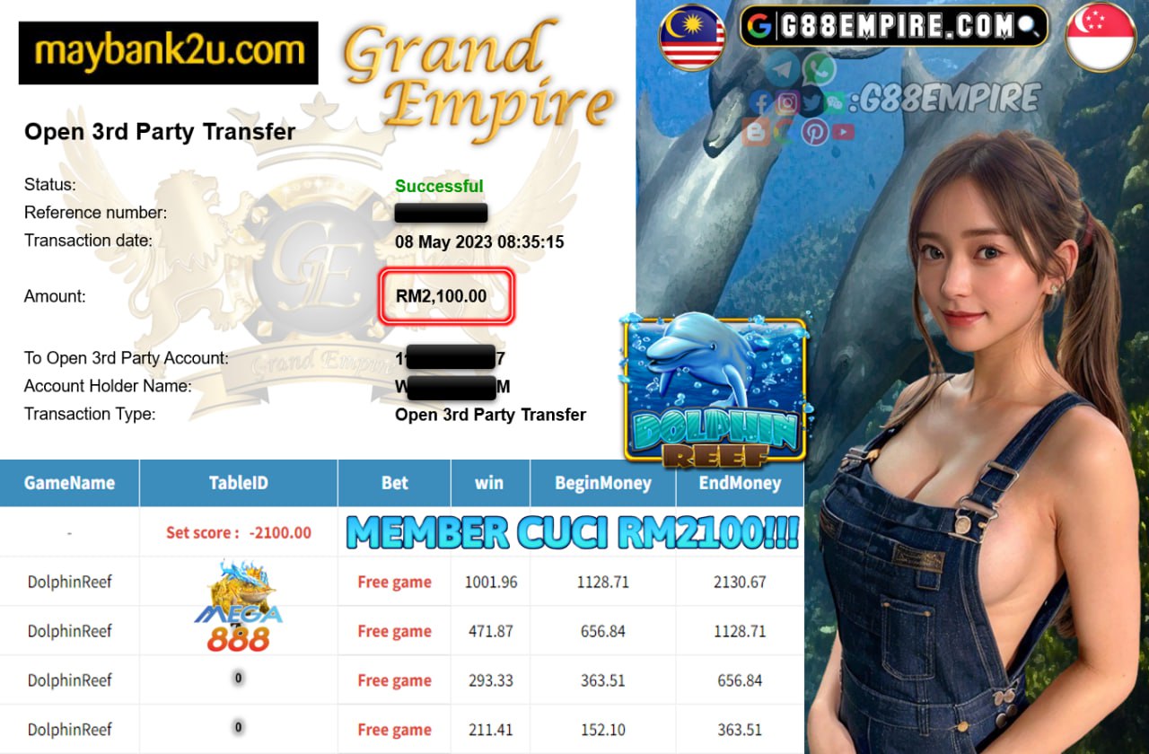 MEGA888 DOLPHIN REEF CUCI RM2100!!!