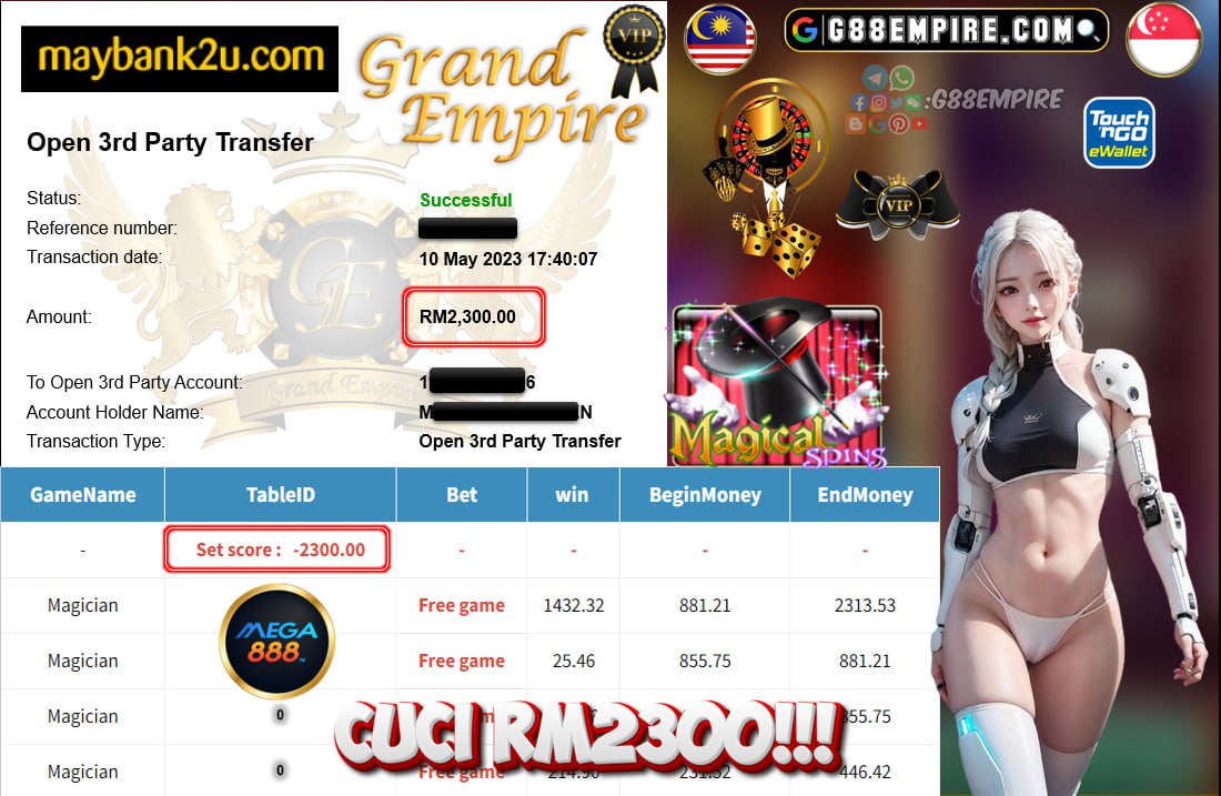 MEGA888 MAGICAL SPIN CUCI RM2300!!!