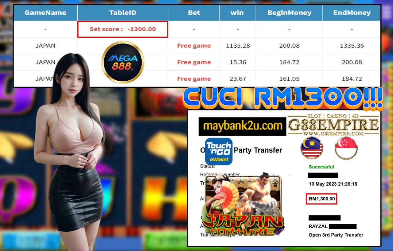 MEGA888 JAPAN CUCI RM1300!!!