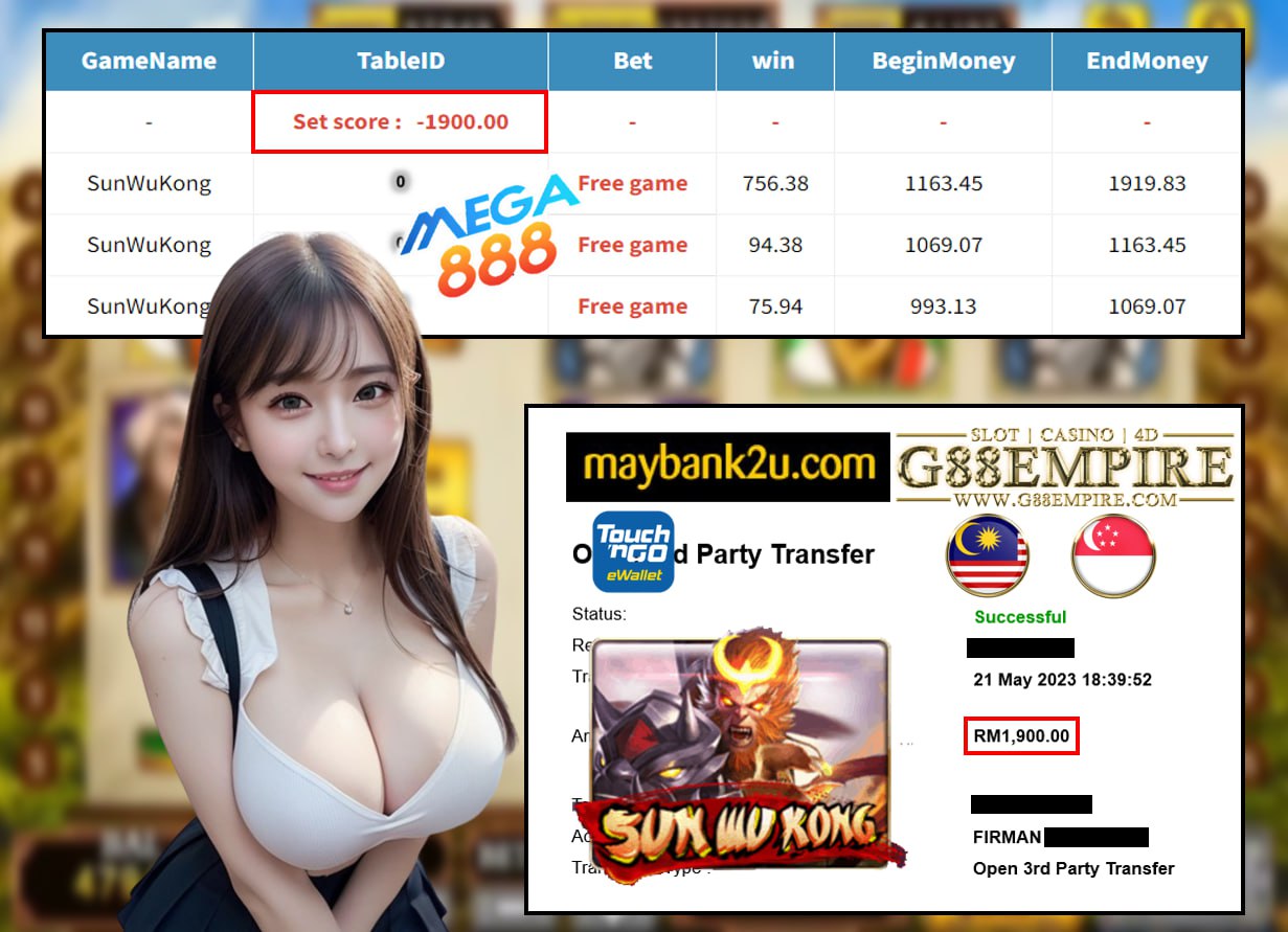 MEGA888 SUNWUKONG CUCI RM1900!!!