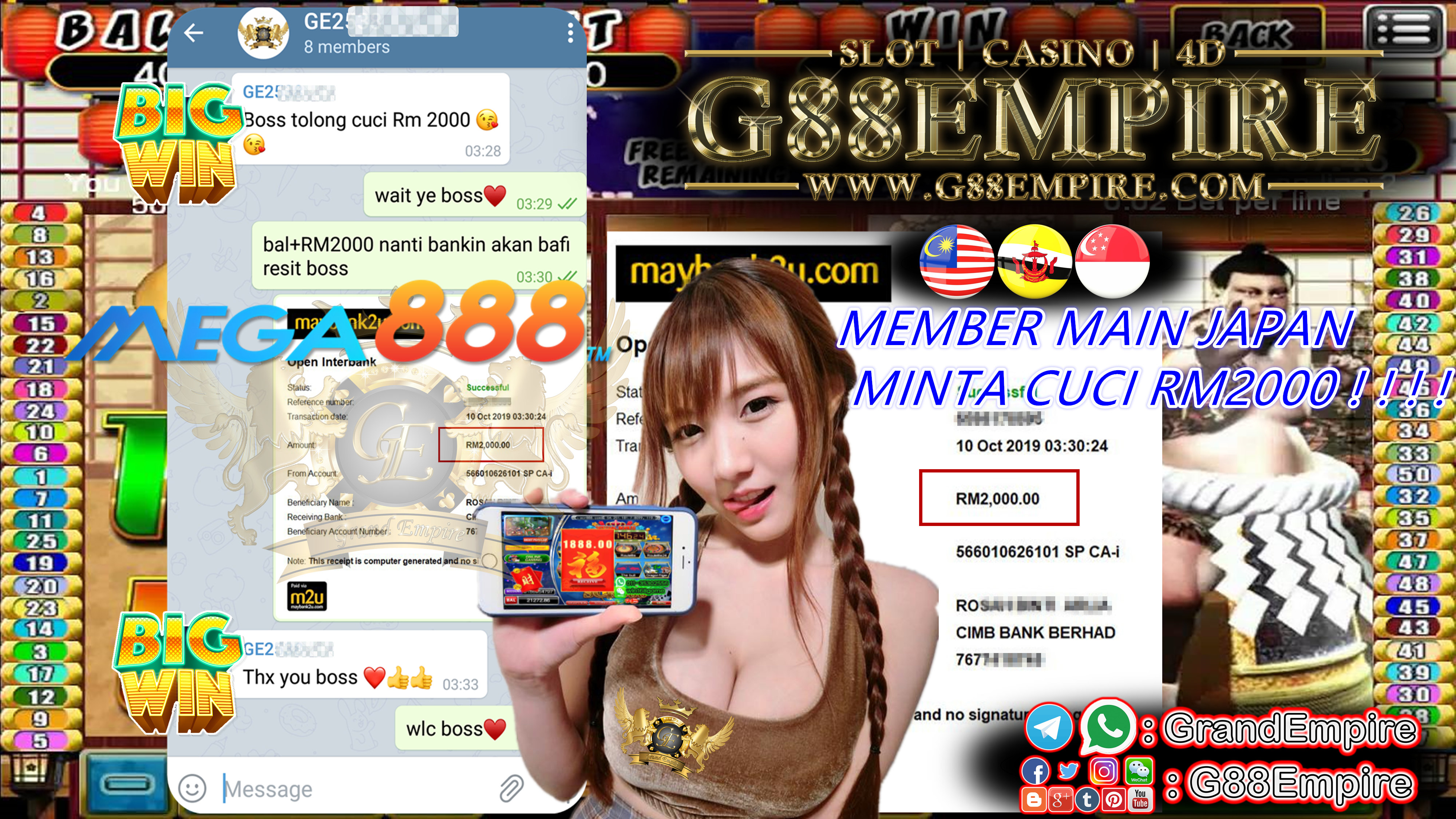 MEMBER MAIN JAPAN MINTA CUCI RM2000!!!