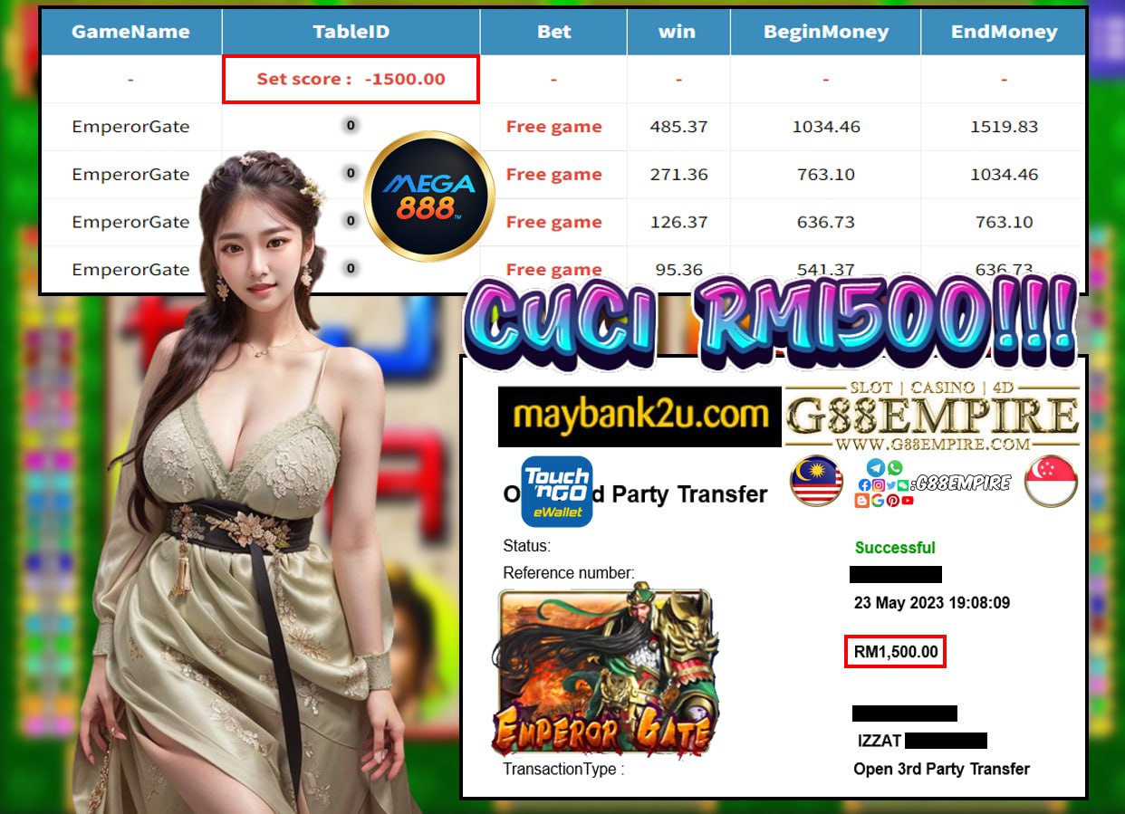 MEGA888 EMPEROR GATE CUCI RM1500!!!