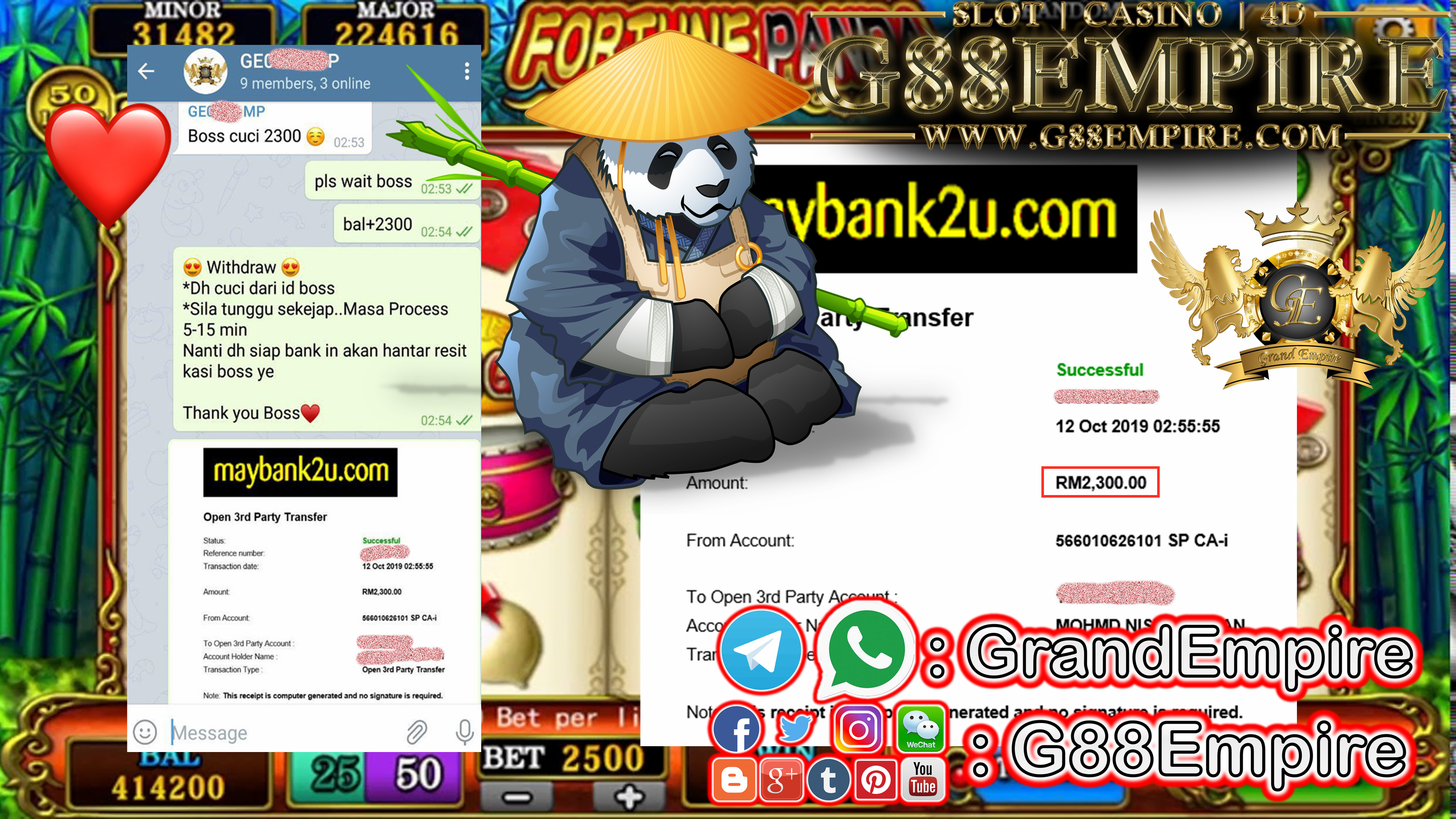 MEMBER MAIN GAME PANDA MINTA CUCI RM2300 !!!